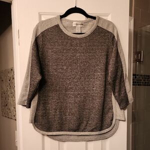 Cathy Daniels Dark Gray And Light Gray Knit Top